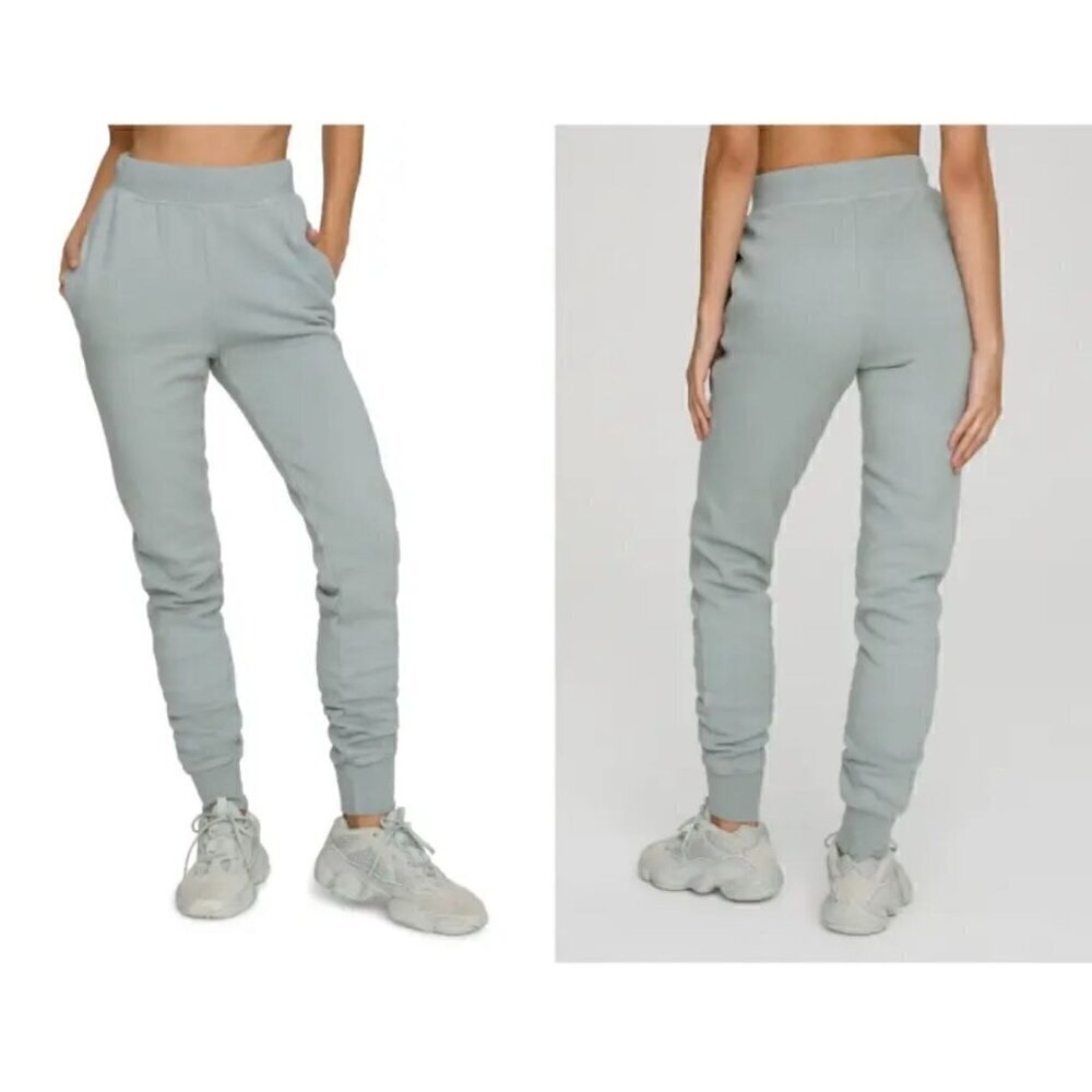 NWT Good American Good Waist Cotton Terry Joggers in Quarry - Size 2 (Medium)